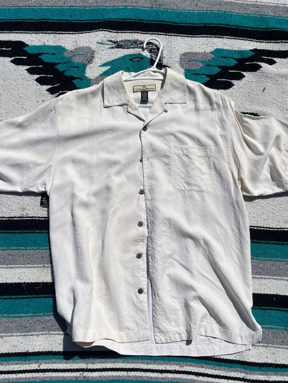 Tommy Bahama White Short Sleeve Button-Up Shirt